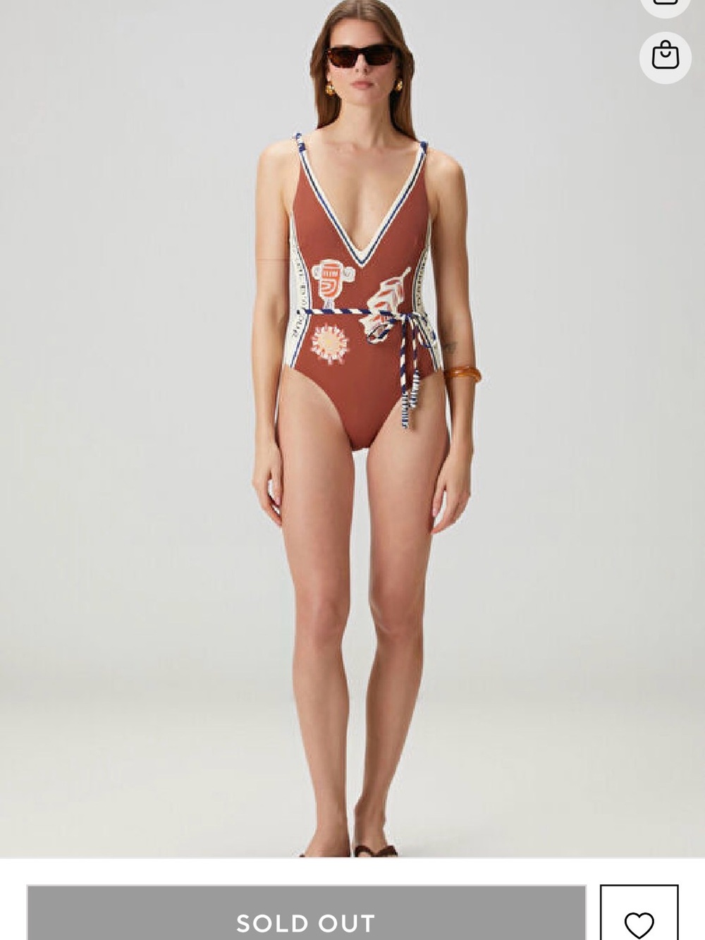 Alemais Rust Printed One-Piece Swimsuit